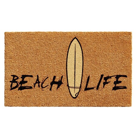 Configuracion 17 x 29 in. Beach Life Rectangular Doormat Natural & Black CO3366315